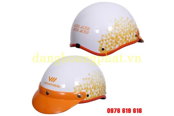 Mũ bảo hiểm logo Vietnammobile - Mũ Bảo Hiểm Đặng Hoàng Phát - Công Ty TNHH Sản Xuất Thương Mại Đặng Hoàng Phát